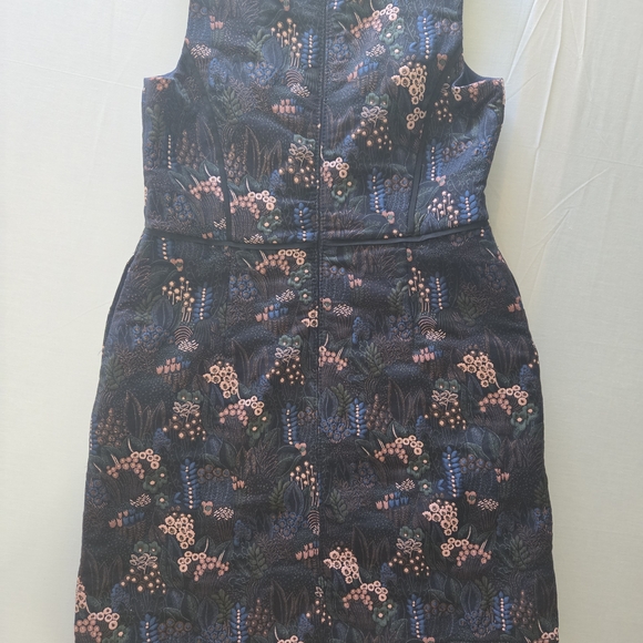 Ann Taylor Blue Sheath Dress with V-Neck for Wedding Guest - Picture 4 of 12